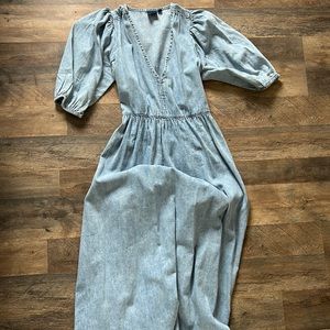 Gap Denim Blouson Cutout Maxi Dress with Washwell.